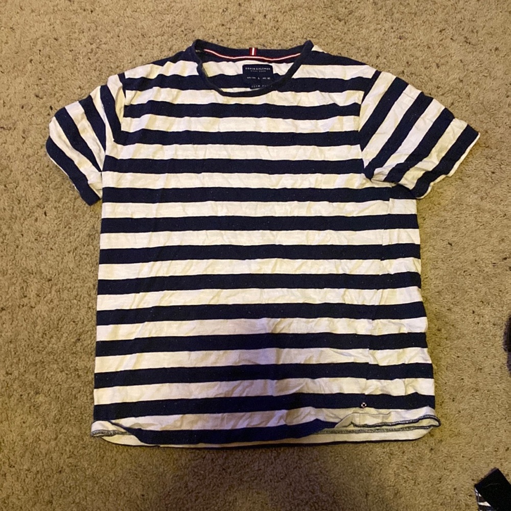 White blue stripped shirt